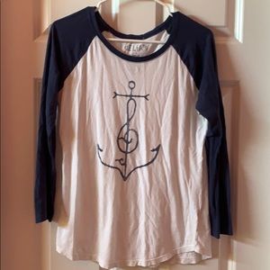 COPY - Delias Tailgate Baseball Navy & White Tee